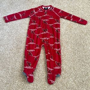 Toddler BABY/GIRL/BOYS 24 Months NFL Cardinals Closed Toe Zipper Onesie Pajamas